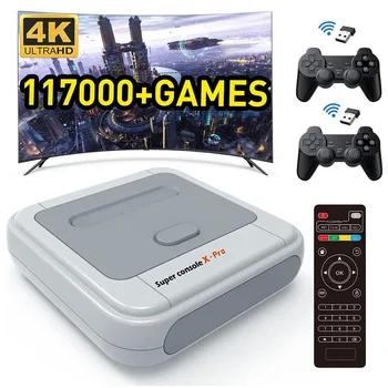 TV 박스 4k HDMI 비디오 게임 콘솔 117000 게임 에뮬레이터 게임박스 레트로 게임기, 2.4Ghz 무선 게임패드 컨트롤러 포함