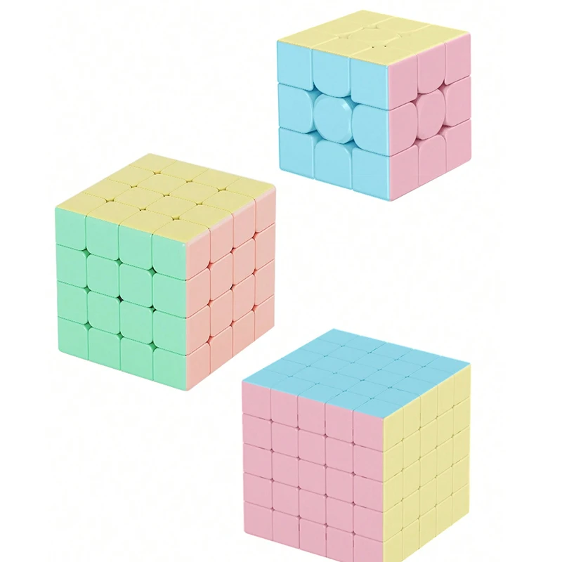 Macaron Color Magic Cube 3x3 4x4 5x5 ABS Resin Reduce Stress Magic Cube Toys Children Puzzle Toys Gift Fun Beginner's Guide