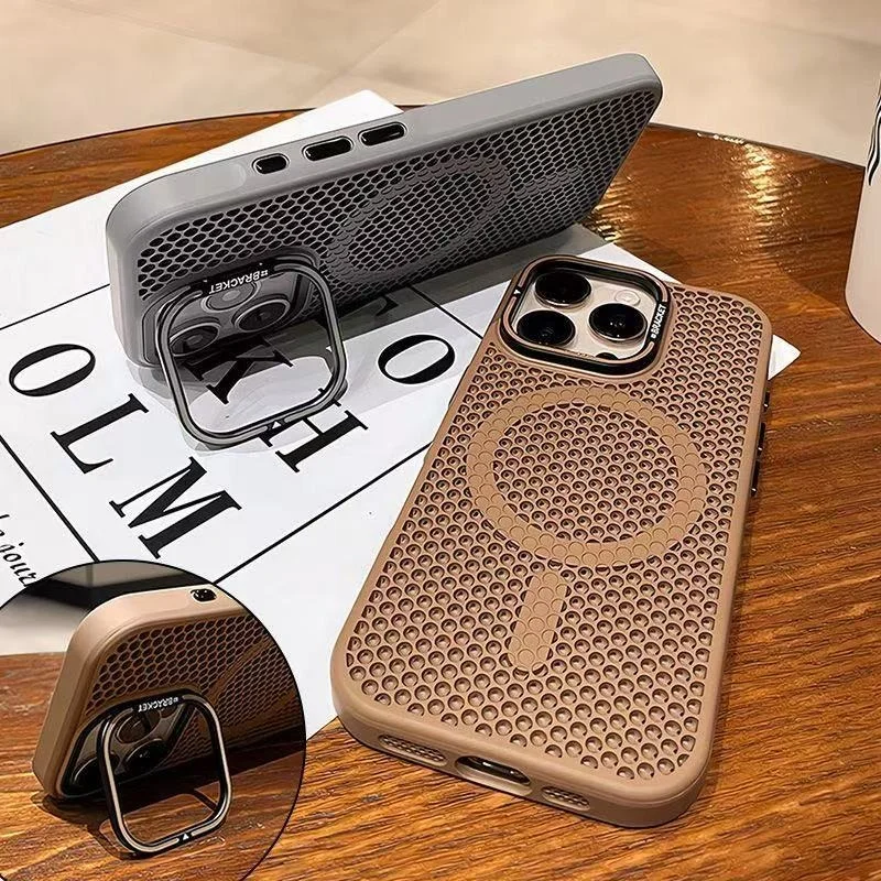 Premium Mesh Cooling Magnetic Case with Magsafe Compatibility - Shockproof Protective Cover