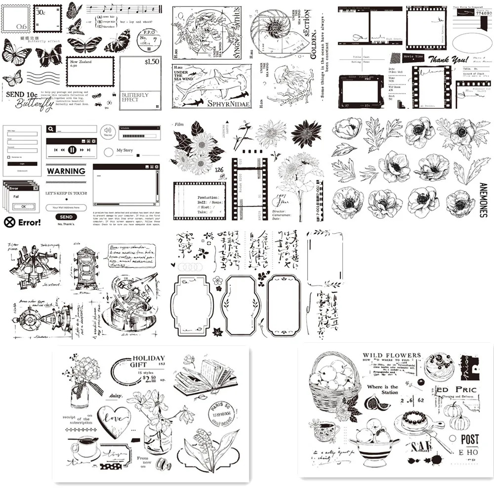 New Butterfly Flower Clear Stamp Cutting Die Transparent Seal For DIY Scrapbooking/Card Making A6000