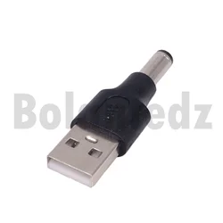 Universal USB to DC Power Adapter Connector - 5.5x2.1mm Jack for Router, Mini Fan, Speaker (Male to 5.5x2.1mm)