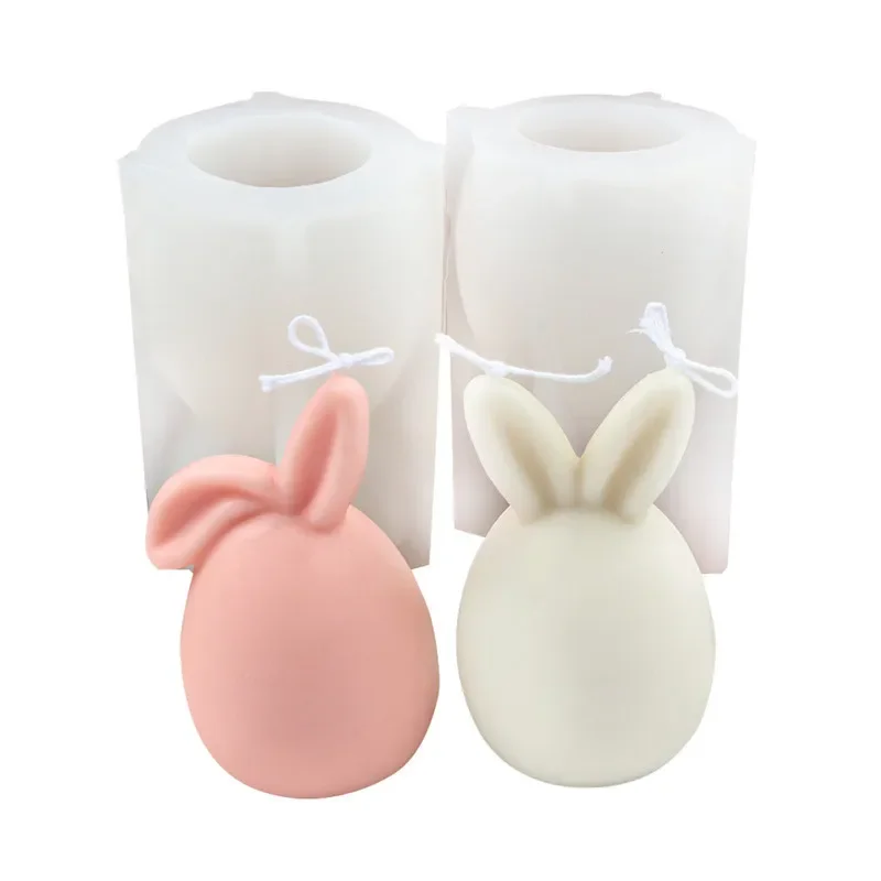 LINGJIONG Stampi in silicone per candele di coniglio 3D, stampo per sapone fatto a mano, coniglio in resina, per candele fatte a mano, resina e sapone fai da te