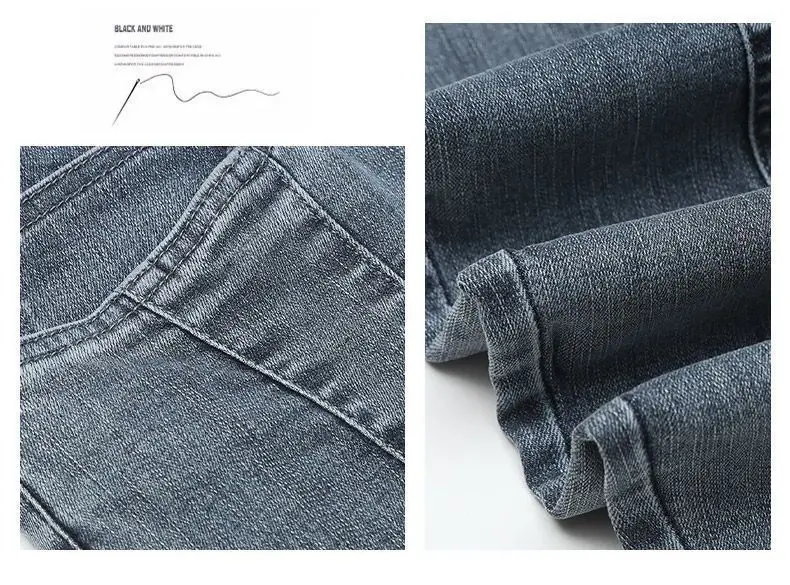 Skinny Cropped Jeans High Waist Stretch Denim