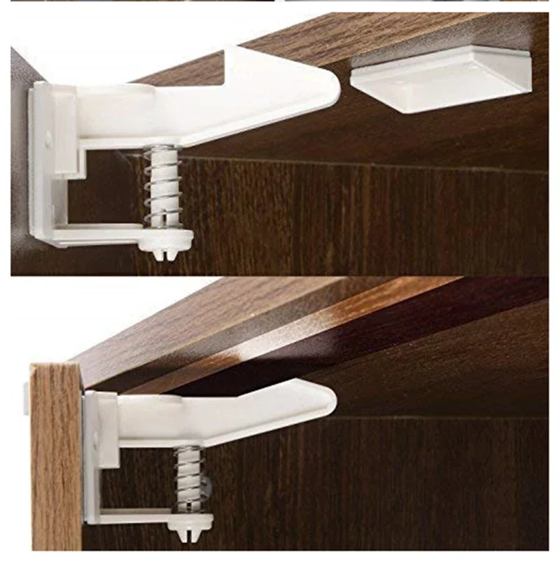 Cabinet Lock Child Lock Safety Lock 1-5Pcs Adhesive Baby Safety Lock For Drawer Cabinet Door Invisible Buckle Closet