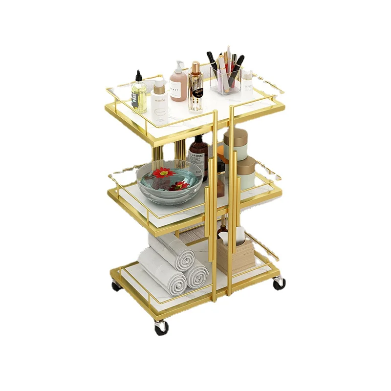 

YY Beauty Salon Trolley Movable Shelves Hairdressing for Nail Beauty Storage