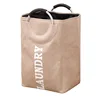 1Pc Large Folding Storage Basket EVA Storage Fabric Wardrobe Office Bedroom Closet Toys Laundry Basket With Handle 4