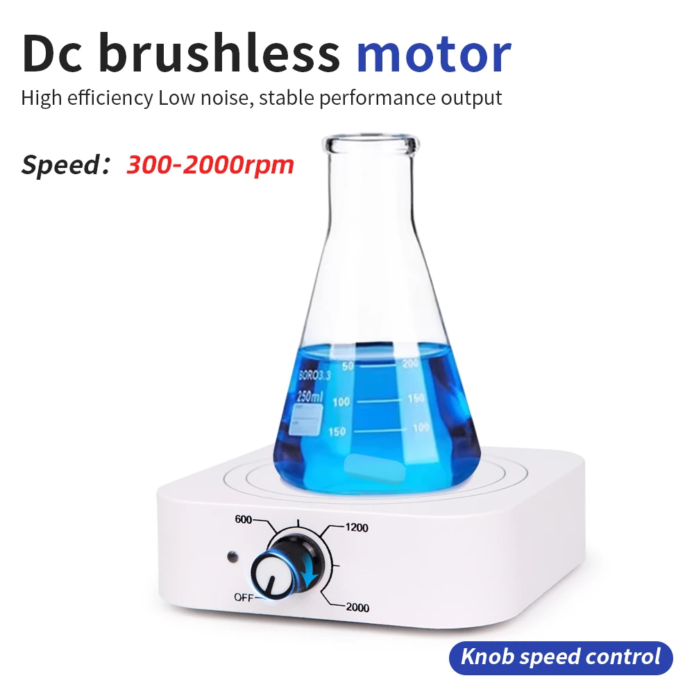 Mini Magnetic Stirrer 1000ml Mini Stir Plate Magnetic Mixer 300-2000rpm Adjustable Laboratory Liquid Mixing Machine EU Plug