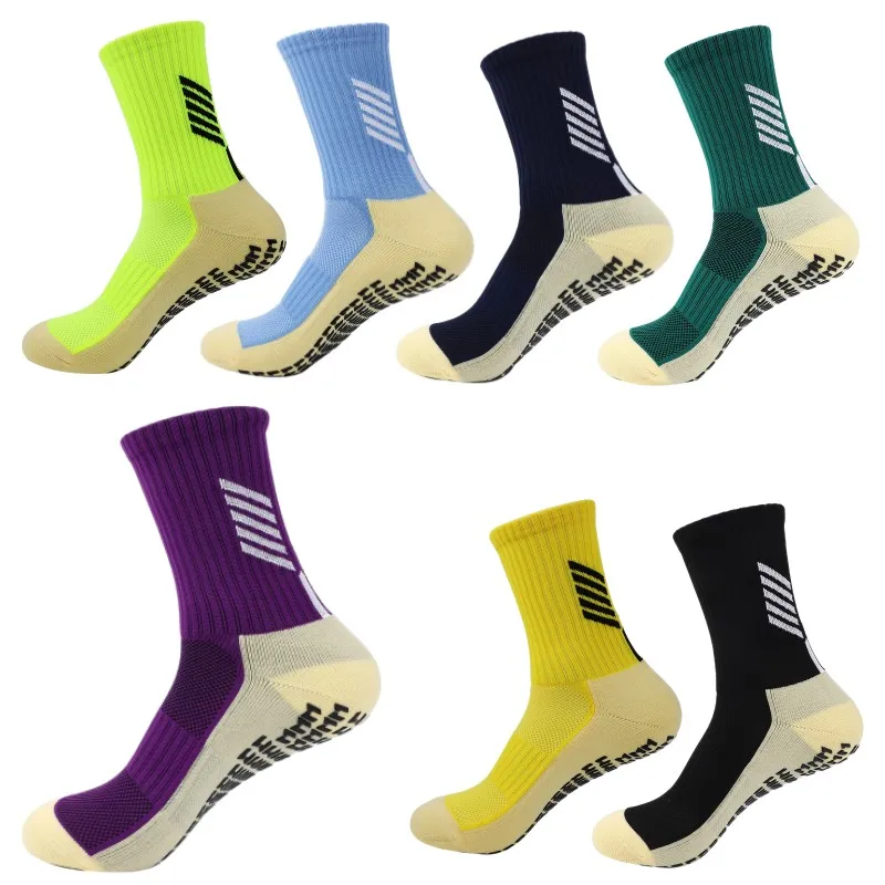

Diagonal Stripe Anti Slip And Breathable Rubber Football Socks Men's Football Socks Running Cotton Cycling Sports Football Socks