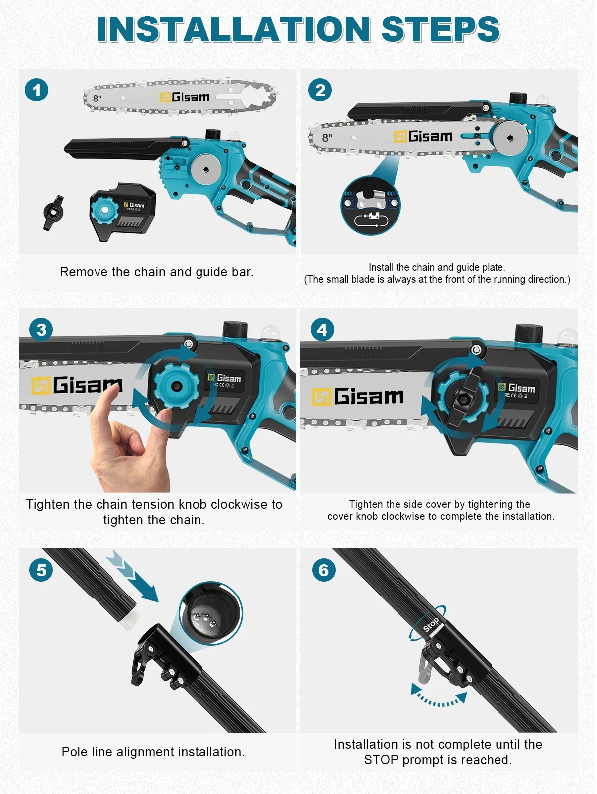 4 IN 1 Brushless Telescoping Pole Electric Chainsaw High Branch Scissor Gardenin