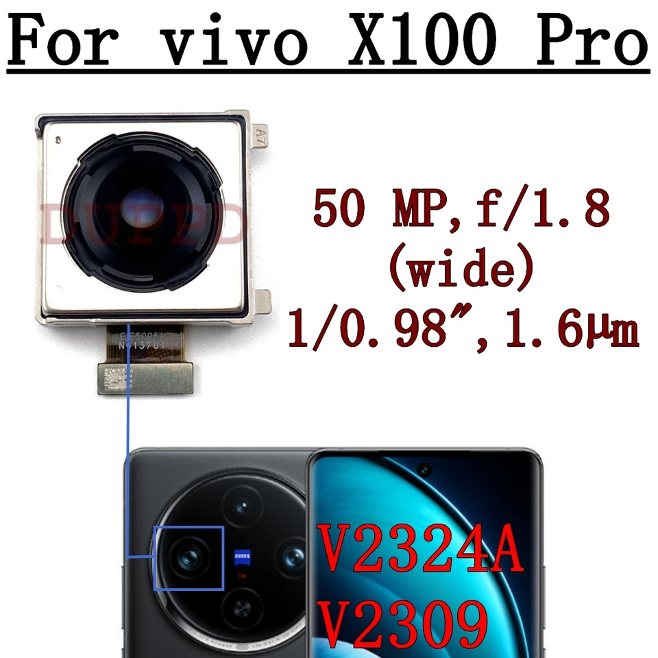 Front Rear Camera For Vivo X100 Pro V2324A V2309 Wide Main Back