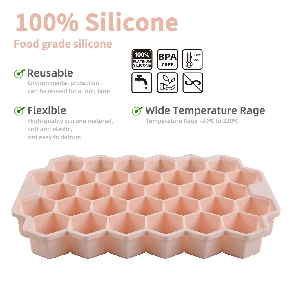 SILIKOLOVE Creative Honeycomb Ice Cube Tray Reusable Silicone Ice Mold Ice  cube Maker BPA Free Ice