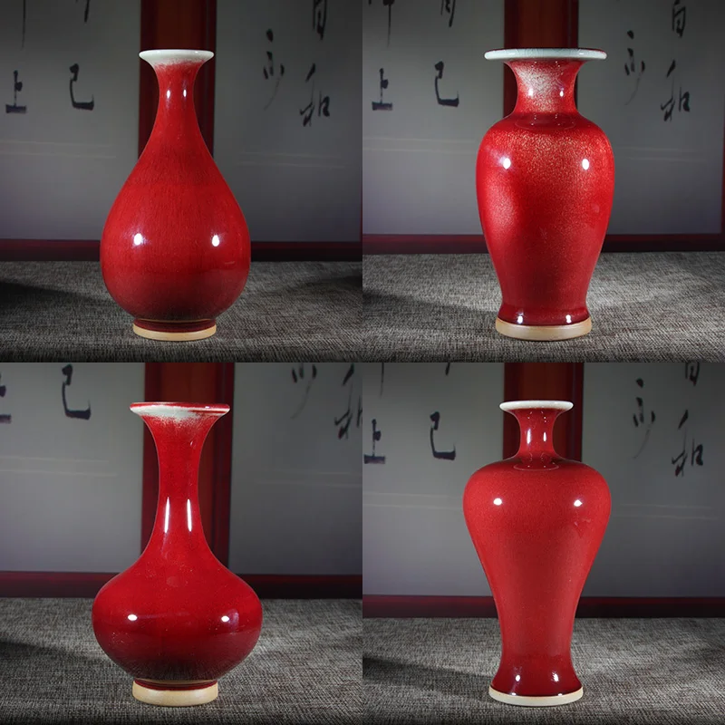 Rote vase mini Blume Vase dekoration retro neue keramik wohnzimmer