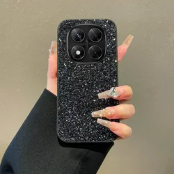 Luxurious Rhinestone Glitter Diamond Leather Fashion Phone Case with Soft Back Cover - Redmi Note 14ProPlus (Mixed Black)