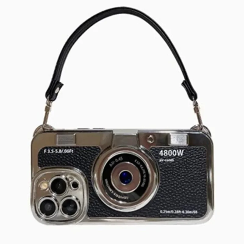 Vintage-Inspired TPU Soft Phone Case with Crossbody Strap Cover