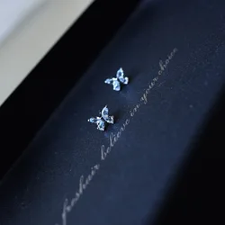Exquisite Blue Zircon Butterfly Earrings in 925 Sterling Silver (Silver)