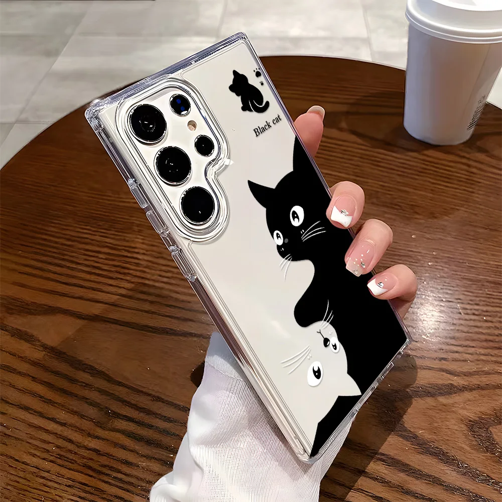 Shockproof Transparent Soft Silicon Cat Phone Case Cover