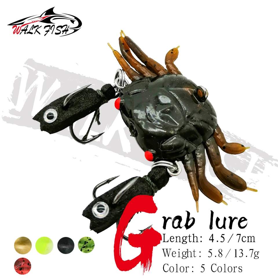 WALK FISH 1PCS Crab Soft Lure Silicone Fake Bait 5.8g 13.7g