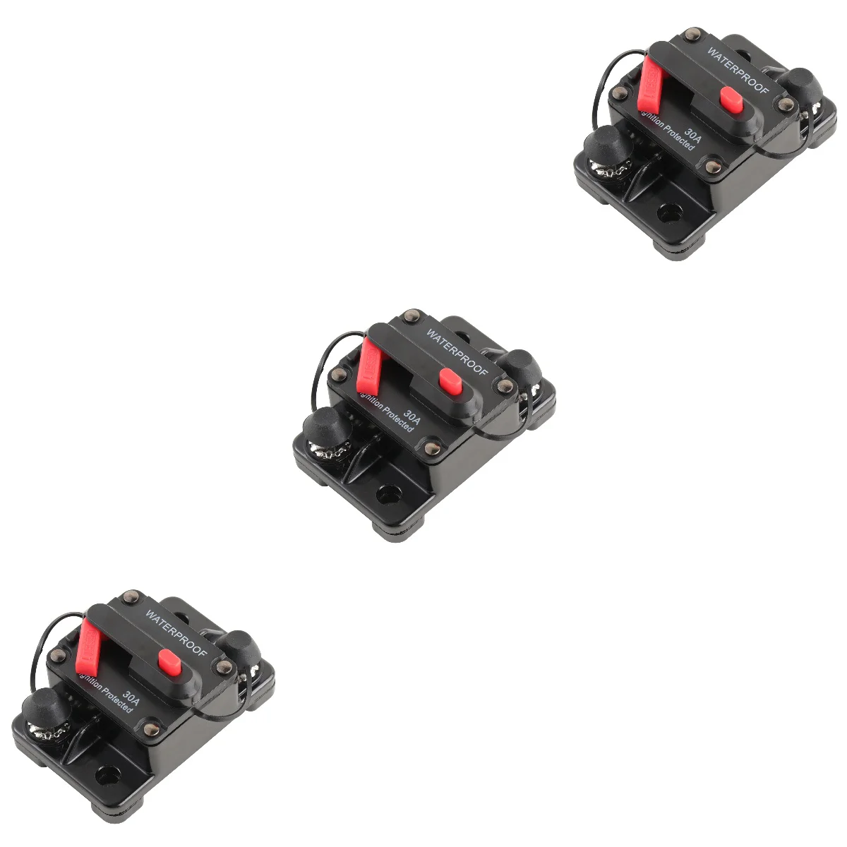 

3pcs 12V~36V Circuit Breaker Fuse Inverter for Auto Truck RV Marine Trailer Manual Restoration Waterproof Power Circuit Breaker