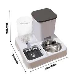 Automatic 2 - in - 1 Pet Feeder and Water Dispenser with Non - Slip Bowl (Gray)