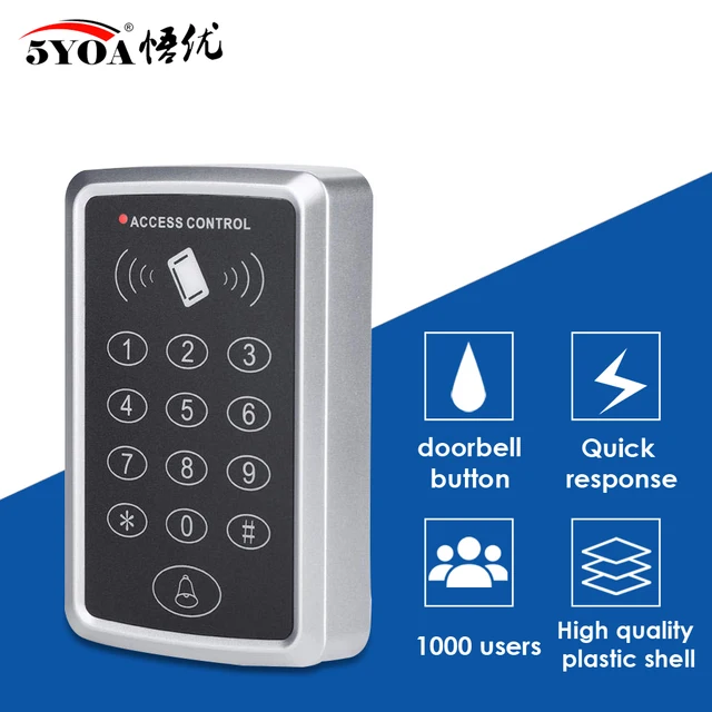 5YOA 125KHz RFID Access Control Keypad EM Card Reader Door Access Control System Door Lock Opener Keyboard System 6