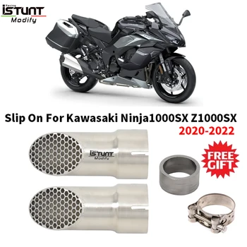 Motorcycle Exhaust Pipe Hidden Escape Moto Mini Muffler With Tube Gasket For KAWASAKI Ninja1000SX Z1000SX 1000 2020 2021 2022