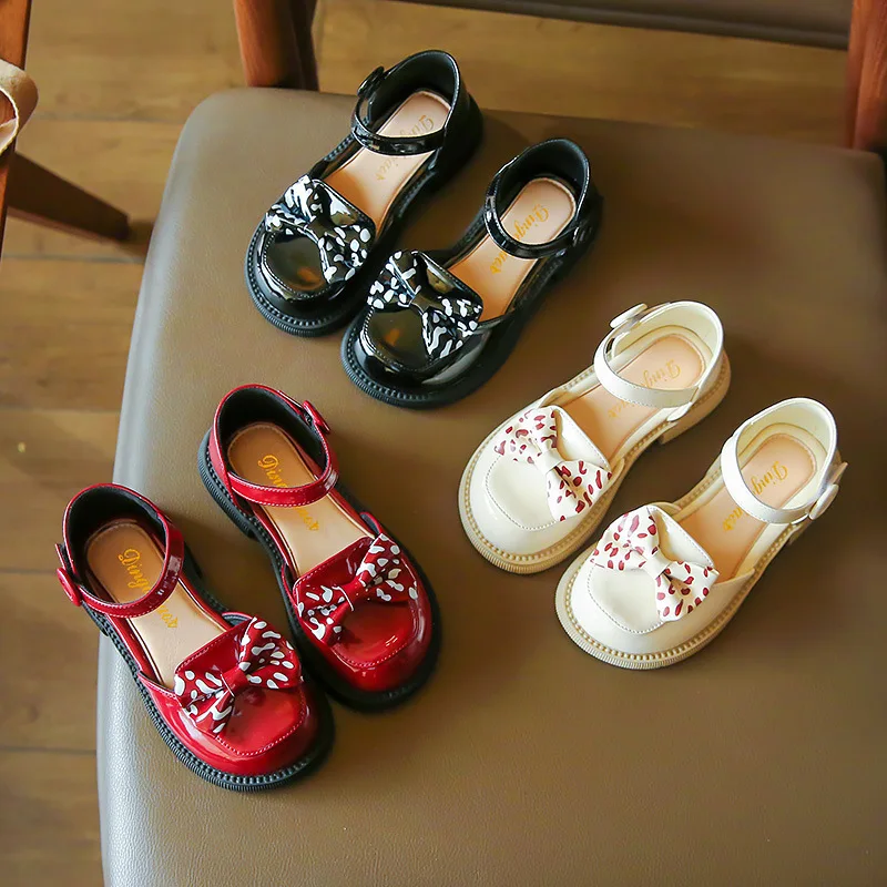 

Fashion Little Girls Shoes Kids Leather Shoes Spring Autumn Princess Shoes Children Performance Shoes Chaussure fille Black Red