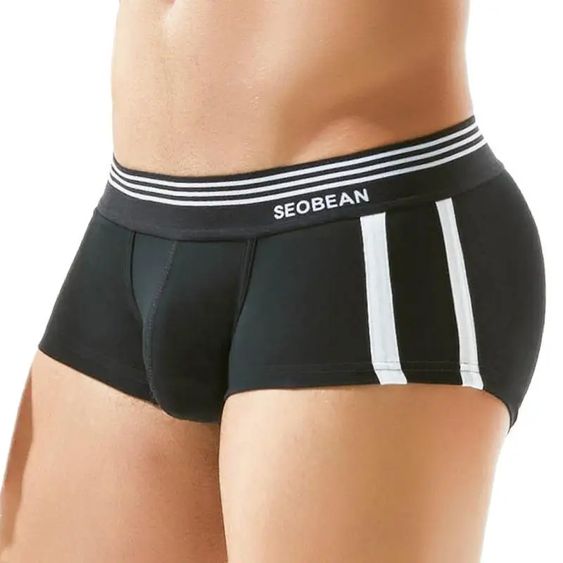 

SEOBEAN Mens Boxers Briefs Cotton Underwear Boxer Shorts U Convex Pouch Sexy Underpants Low waist Panties for Man Boxers