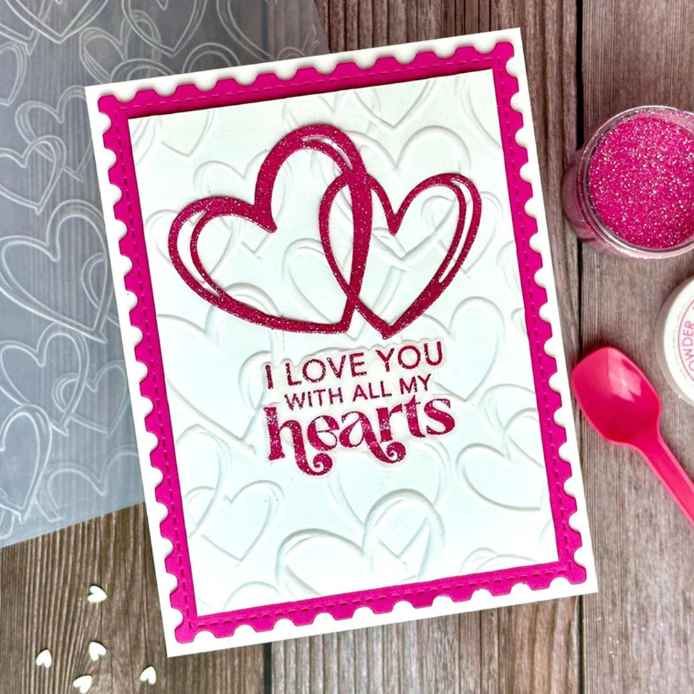 Plastic Embossing Folder Embossing Folder Various Love Heart 3D Embossing Folder For DIY Scrapbooking