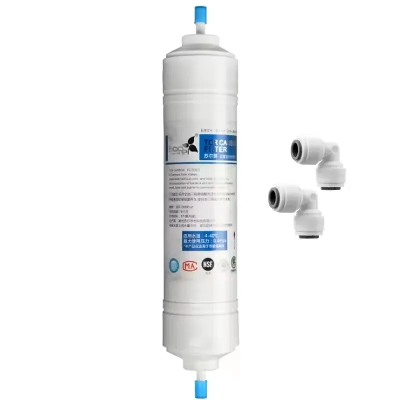 T33 Quick Conne t INLINE COCONUT Carbon Post WATER FILTER Cartridge With 2 fitting Water Purifier REVERSE OSMOSIS