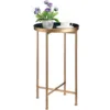 End Table, Accent Indoor&Outdoor Coffee Side Table, Snack Sofa Table for Living Room, Anti-Rust Decorative Plant Stand 2