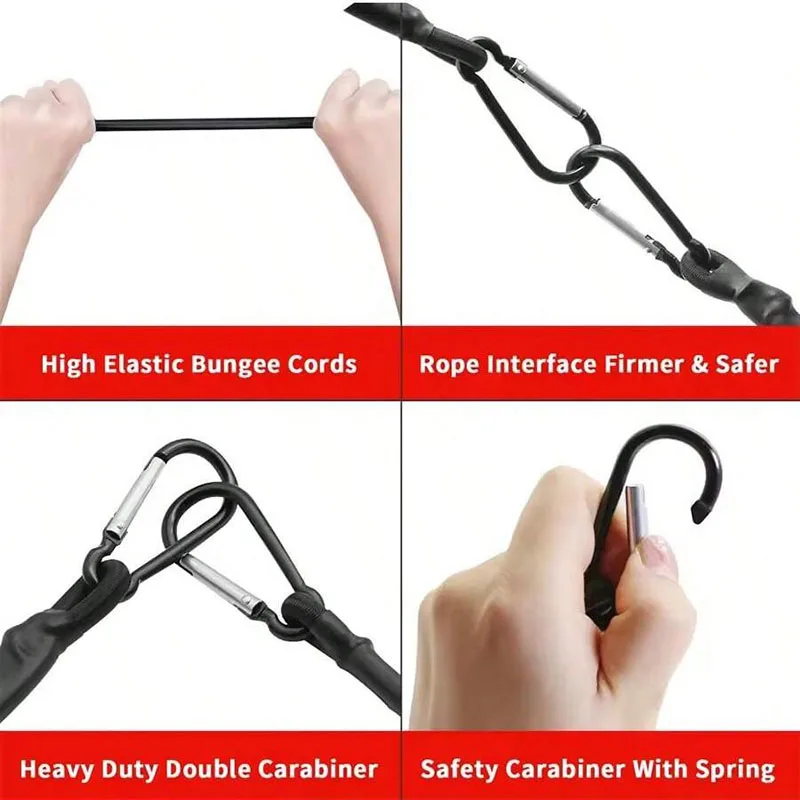 5 Types of Stretch Elastic Ropes Kayak Tying Ropes Roof Luggage Fixing Ropes Camping and Hiking Accessories