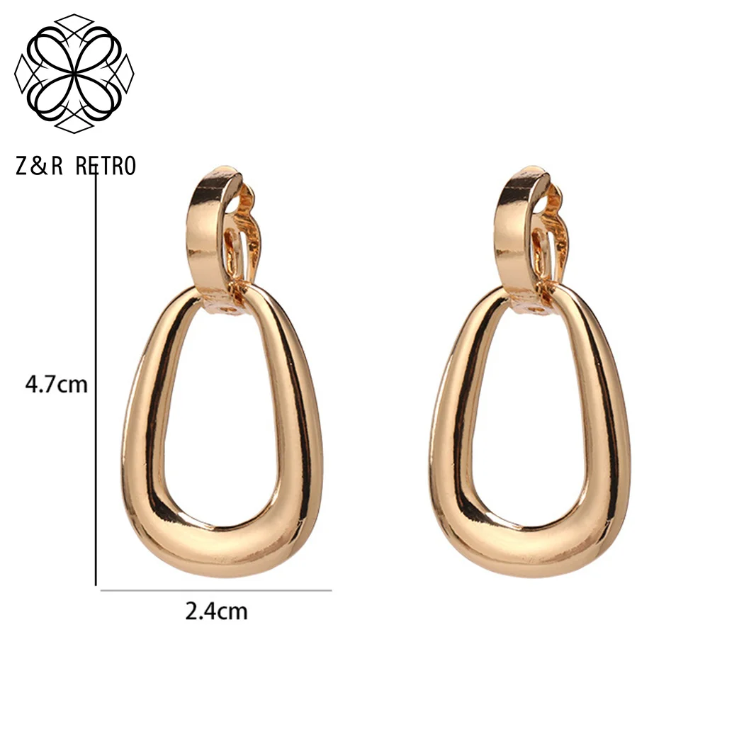 Vintage Gold Color Silver Color Clip Earrings Jewelry for Women Hanging Suspension Gothic Pendientes Accessories Valentines Day
