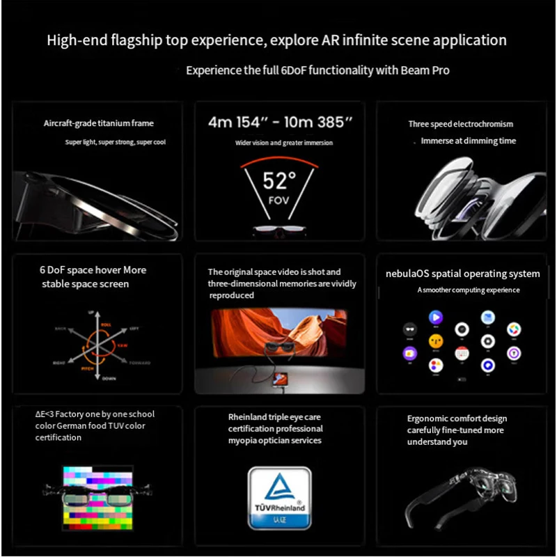 XREAL Air 2 Ultra Smart AR Glasses 6 DoF 52&deg; Fov 4K 3D HD 385'' Giant Screen View Nreal Air2 Ultra Smart Glasses