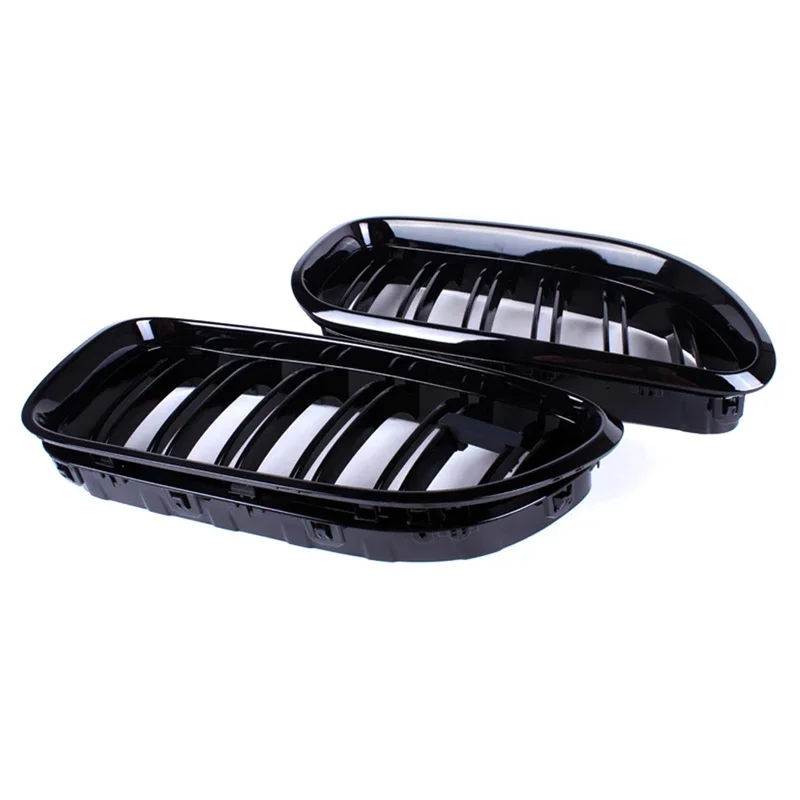 Für BMW 6er F06 F12 F13 M6 Auto-Frontnierengrill Stoßstangengrill Racing Grills 2012–2017 Doppellatten glänzend schwarz – Detail 5