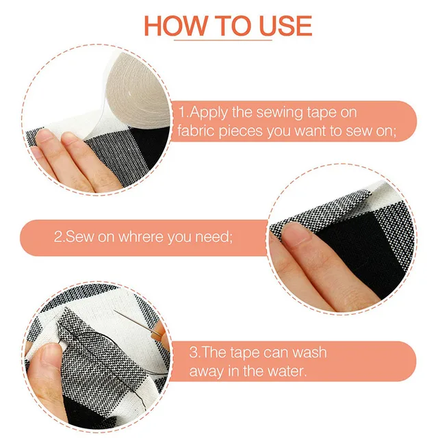 Nastro Biadesivo Idrosolubile Per Cucito - Temporaneo, Per Patchwork E Cuciture Precisi - Foto 10