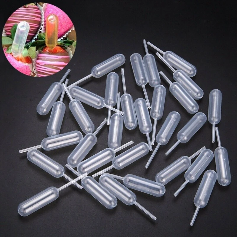 100Pcs 4Ml Plastic Disposable Squeeze Transfer Oils Pipettes Dropper Cream Perfusion Diy Cupcake Pipettes