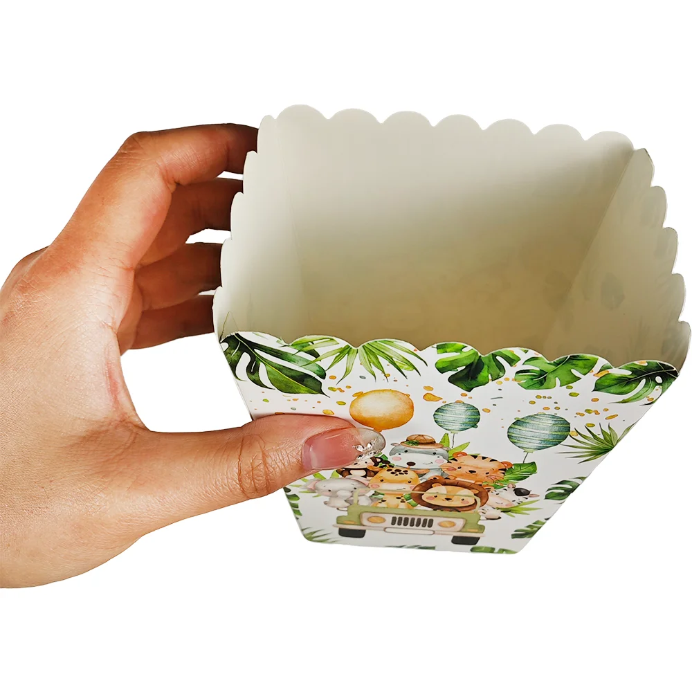 Caixas para pipoca tema animais da selva para aniversário_voghion.com