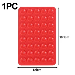 Multifunctional Double - sided Silicone Suction Phone Stand - Detachable & Hands - free (Red)