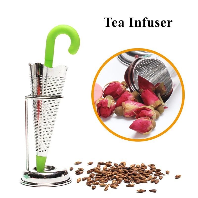 

Creative Umbrella Shape Tea Infuser Stainless Steel Mesh Teapot Tea Leaf Strainer Filter for Herbal Spice Tea Maker Teaweare