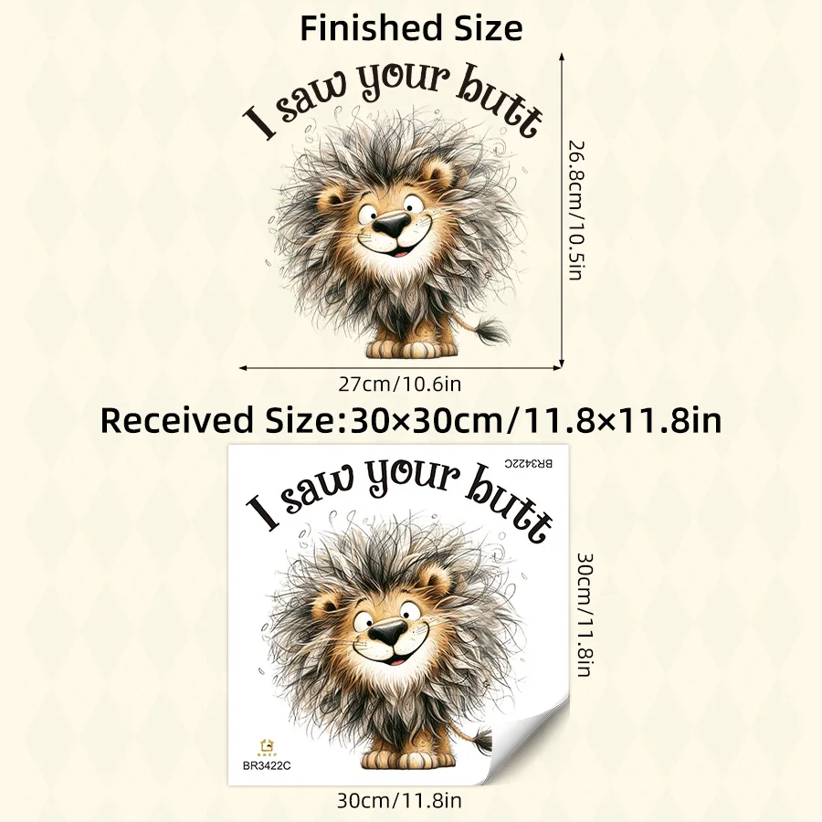 1cs Loute Cartoon Lion Toilet Stickers Creative Stickers Wall Bathroom Waterproof Family Bathroom Decoration