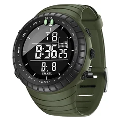 Men's Black 50M Waterproof Digital Sport Watch with LED Display and Stopwatch (Green Watch)