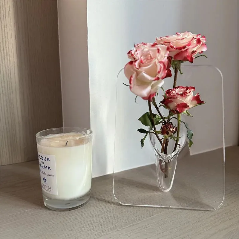 

Photo frame vase style minimalist office, homestay, family room, hydroponic flower arrangement, creative vase