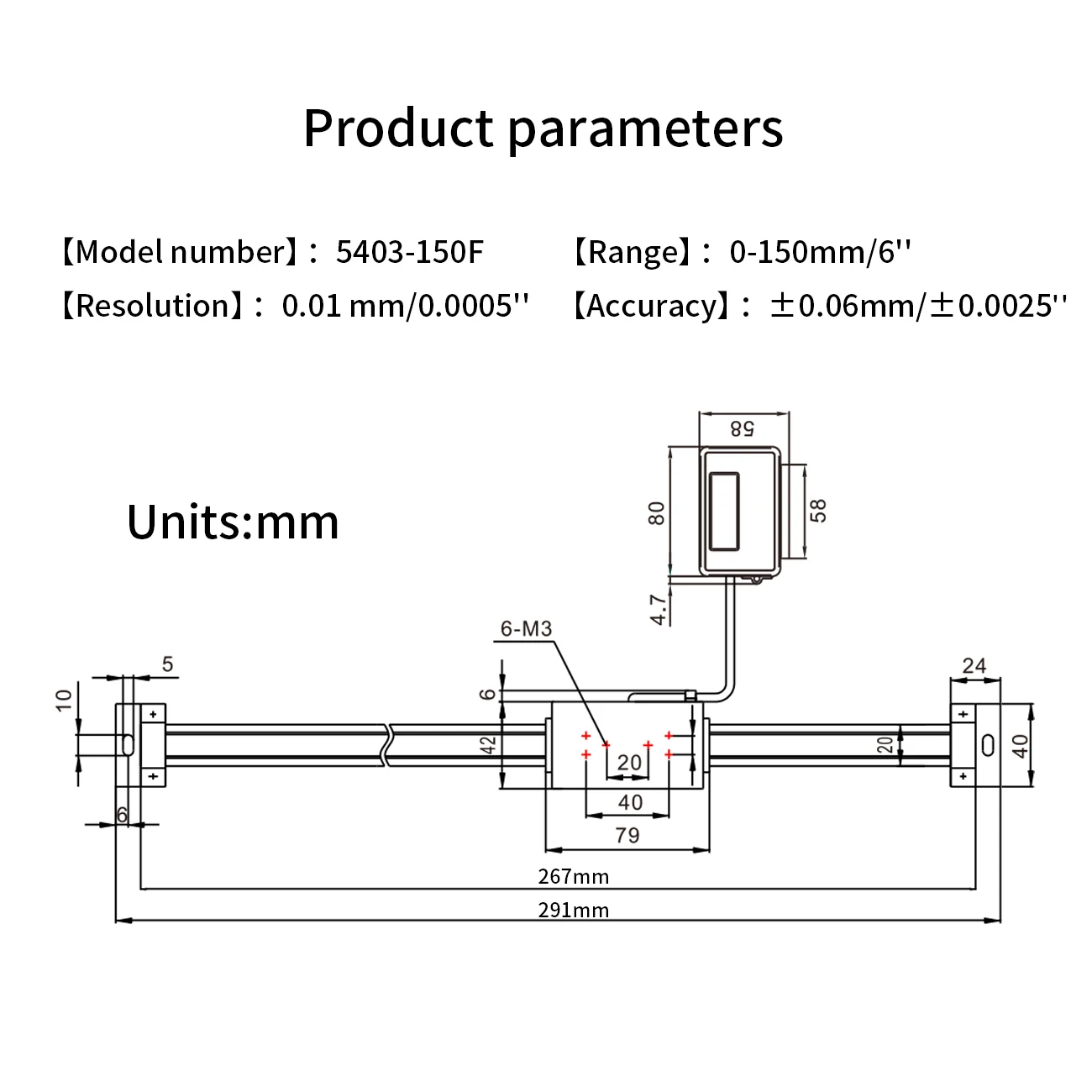 Digital linear scale Shahe 0-150mm/0-200mm/0-300mm 0.01 mm DRO Magnetic Remote Digital Readout Digital Linear Scale External Display