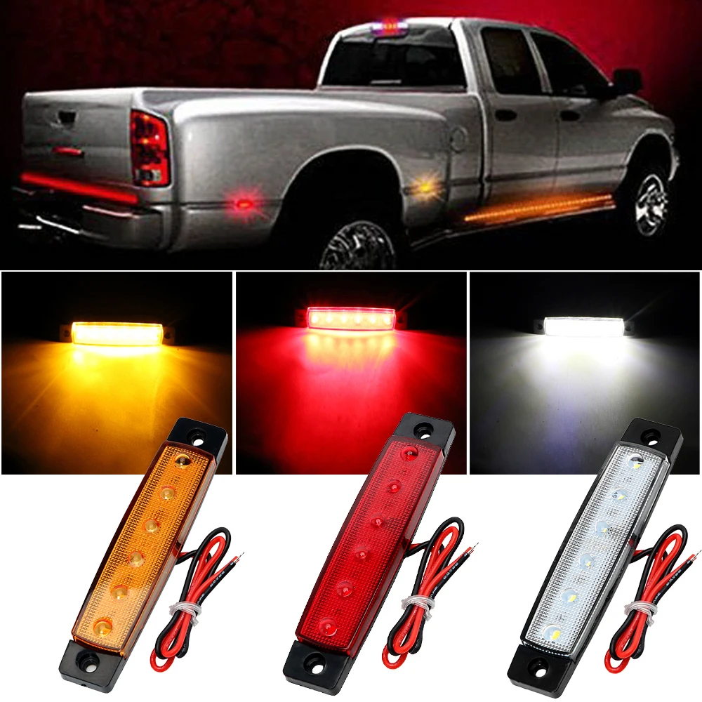 Car External Lights LED 12V/24V 6 SMD LED Auto Car Bus Truck Lorry