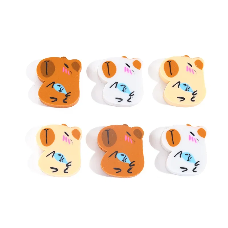 10Pcs/Lot Cute Capybara Pencil Erasers Children's Cartoon Eraser Gift Prize Elementary School Stationery Kawaii Erasers for Kids