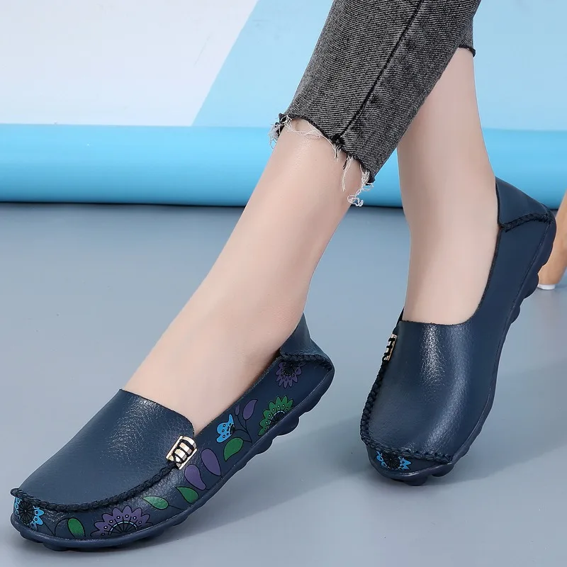 

Women's Shoes Flowers Slip On Loafers For Round Flats Shoes Bottom Non Slip Casual Sandal Flat Shoes Hollow Out Maternity Shoes