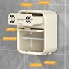 Wall Mounted Tissue Box Durable Material Double Layer Storage Drawer Storage Save Space Nail-free Installation Removable Durable 3