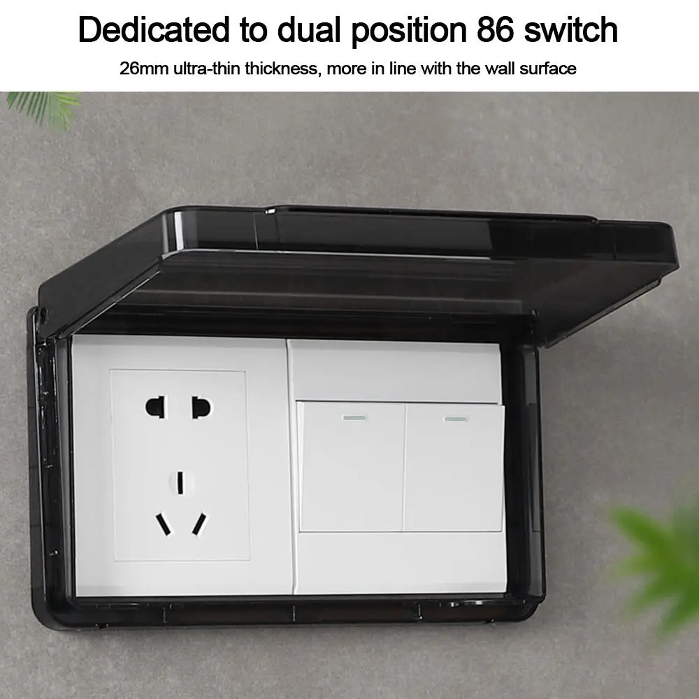 Wall-mounted Switch Protective Cover Self-Adhesive 86 Type Socket Waterproof Box Plastic Electric Plug Cover Bathroom socket protective cover