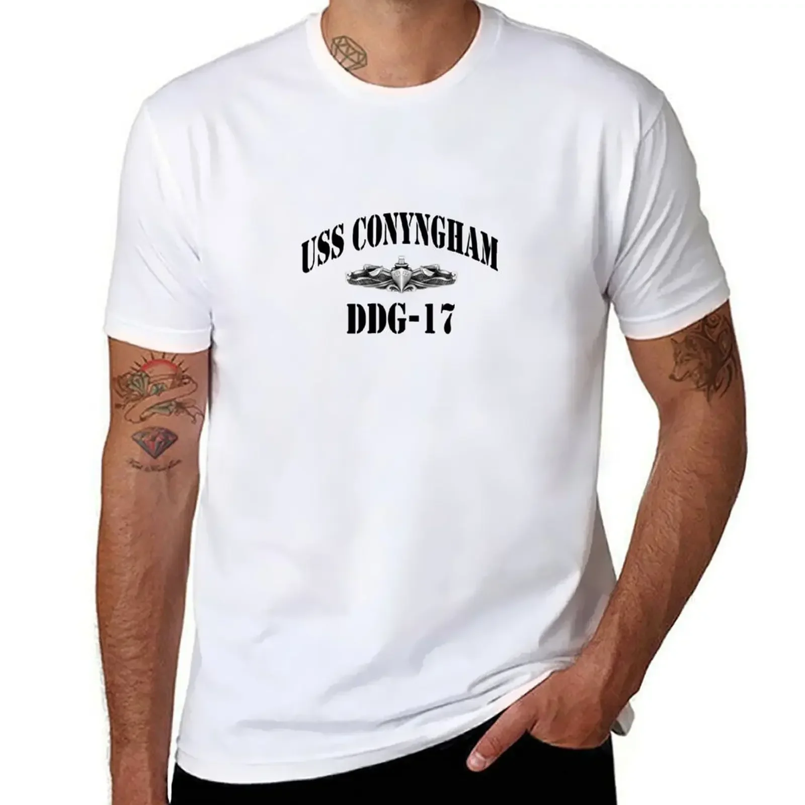 

USS CONYNGHAM (DDG-17) SHIP'S STORE T-shirt boys animal print blanks quick drying Men's t-shirt