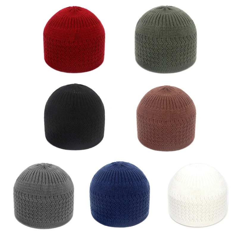 

Islamic Prayer Mens Muslim Hat Acrylic Fiber Knitted Beanie Hat